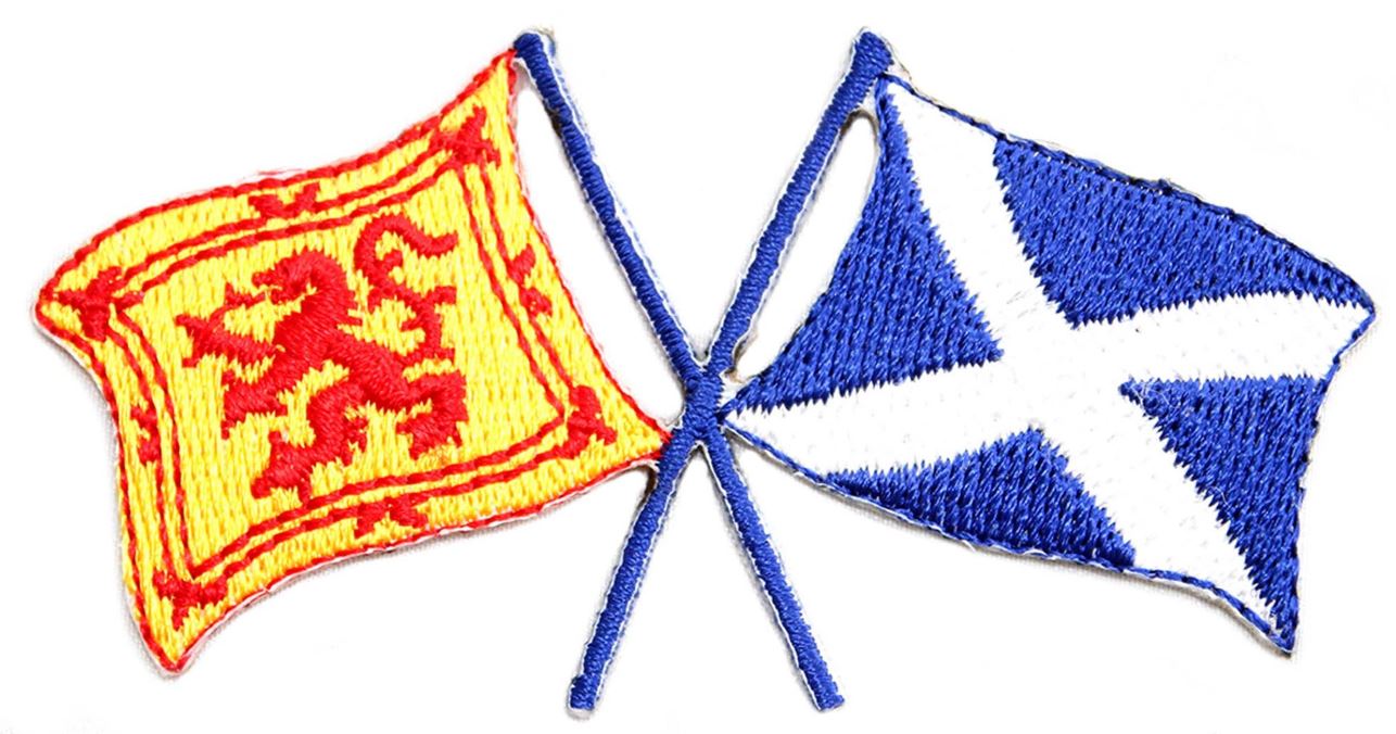 Scottish Lion Rampant & Saltire Cross Flags Iron on Patch