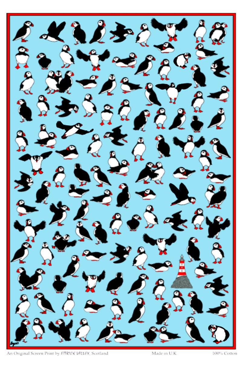 Puffin Parliament Tea towel