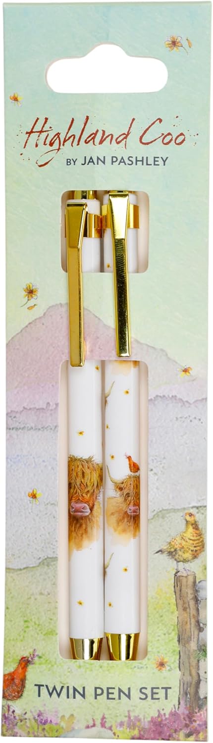 Jan Pashley Highland Coo Twin Pen Set
