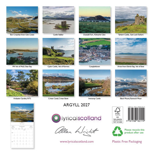 2027 Scotland Calendar: Argyll – Wall Calendar