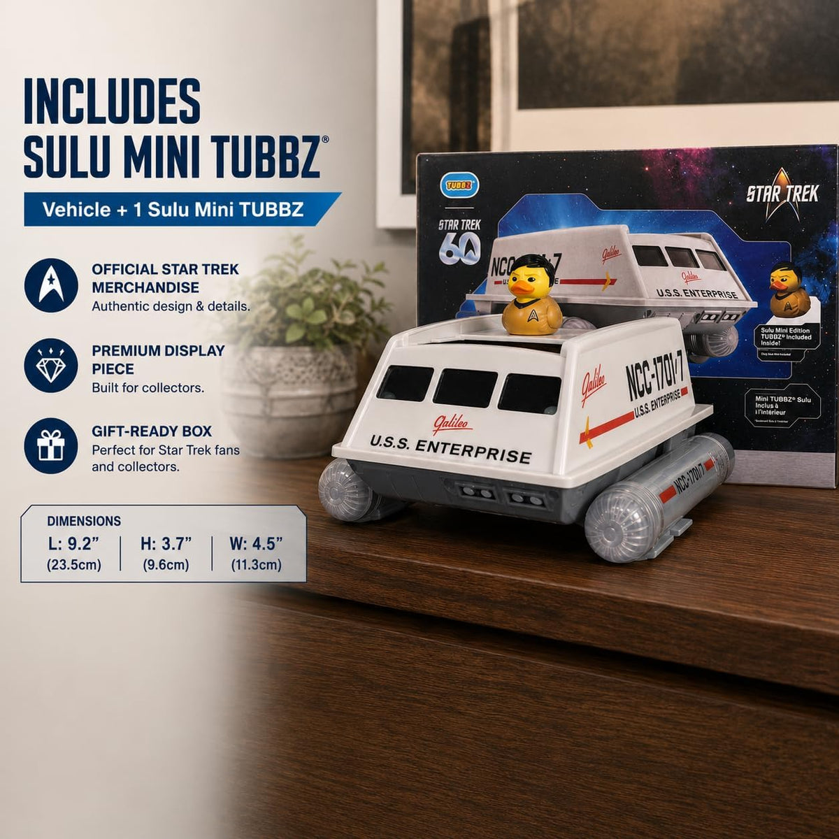 TUBBZ Star Trek Galileo Shuttlecraft, Includes Exclusive Sulu Duck, 23.5cm