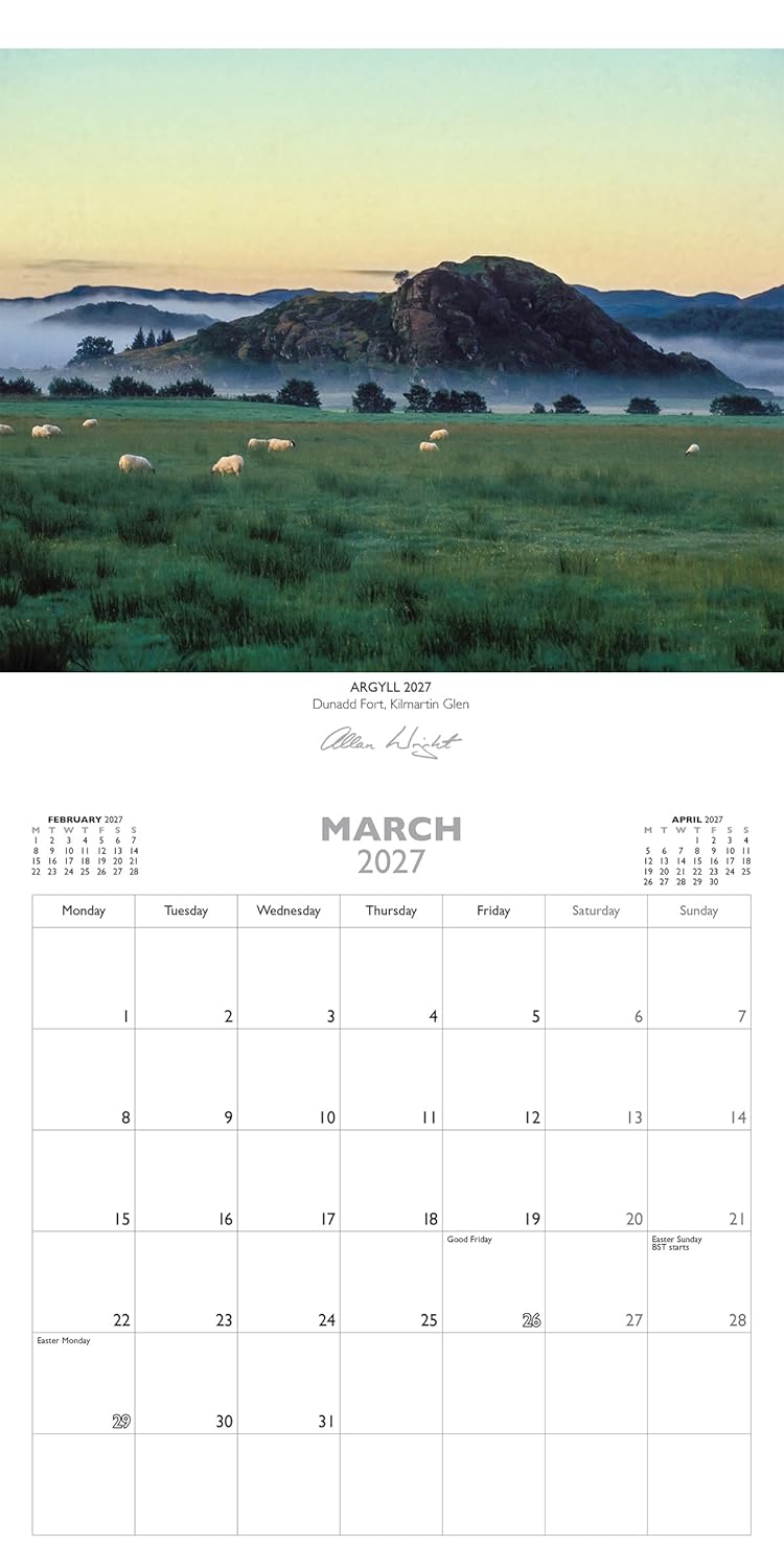 2027 Scotland Calendar: Argyll – Wall Calendar