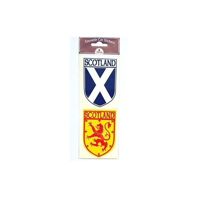 Scottish Car Sticker Twin Pack Saltire and Lion Rampant Exterior