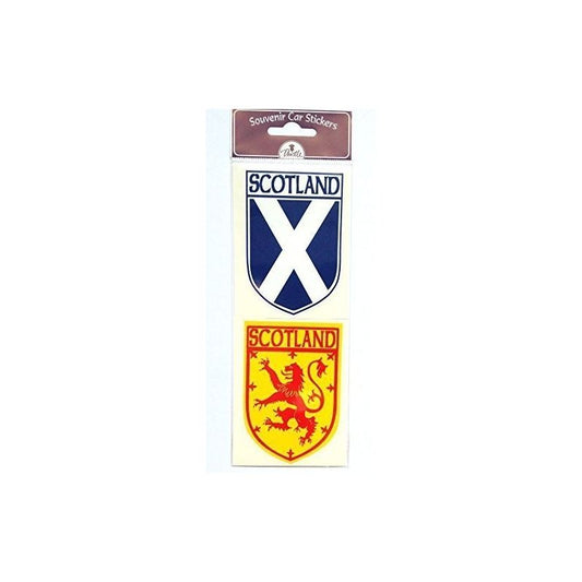Scottish Car Sticker Twin Pack Saltire and Lion Rampant Exterior