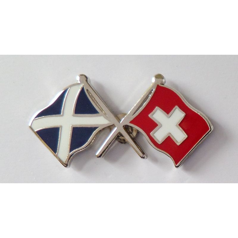 Switzerland Flag & Scotland Flag Friendship Courtesy Pin Badge