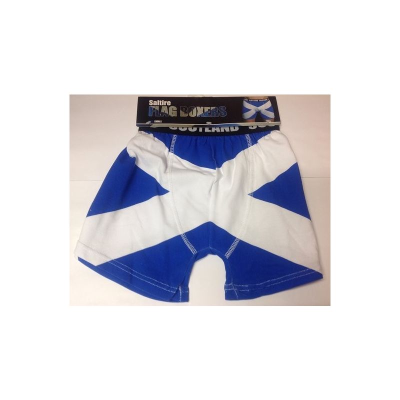 Saltire Boxer Shorts Scottish Gift (Size Large )