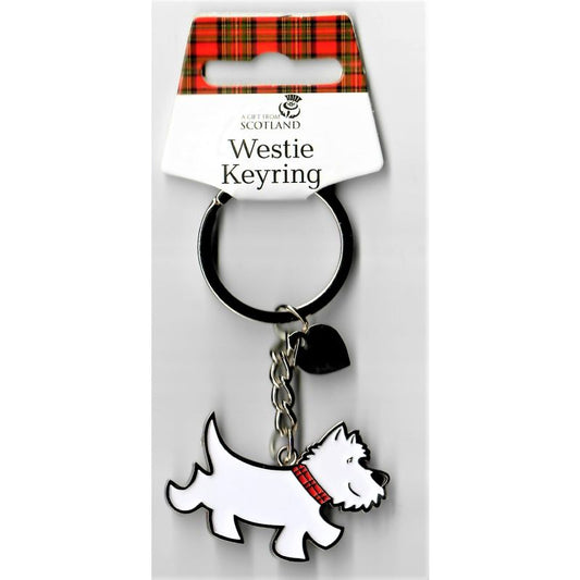 Scottish Westie Metal Keyring