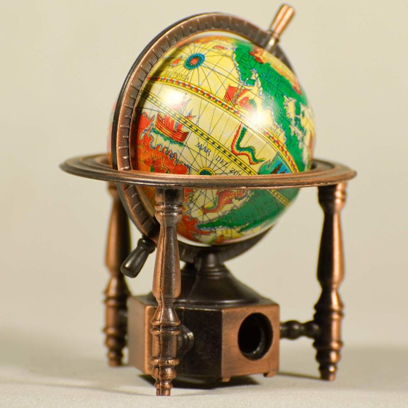 Antique Finished Die-Cast Miniature Pencil Sharpener - Globe