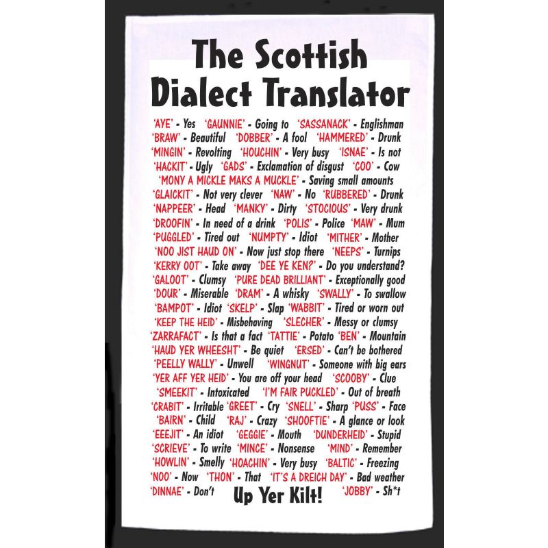 Scottish Dialect translator Tea Towel