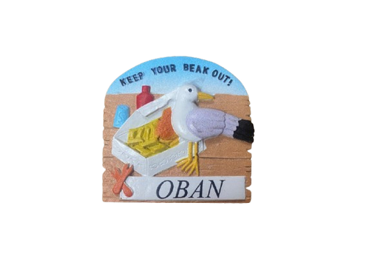 Seagull Fridge Magnet "Keep your Beak Out!" - Oban