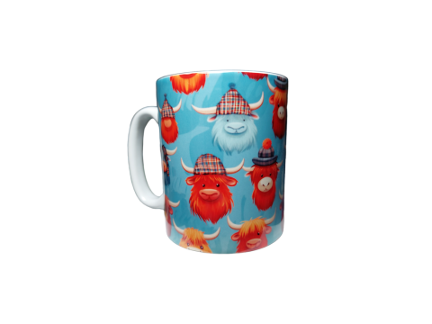Highland Cow Mug - Blue Super Cute