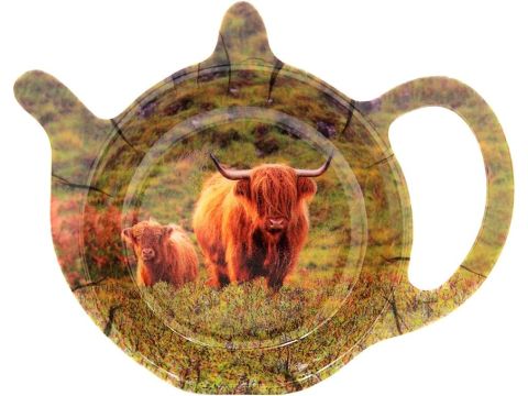 Melamine Teabag Tidy Highland Cow and Calf Design