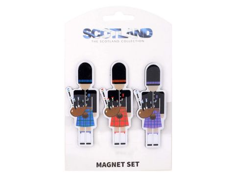 3 Pack of Scottish Piper Magnets