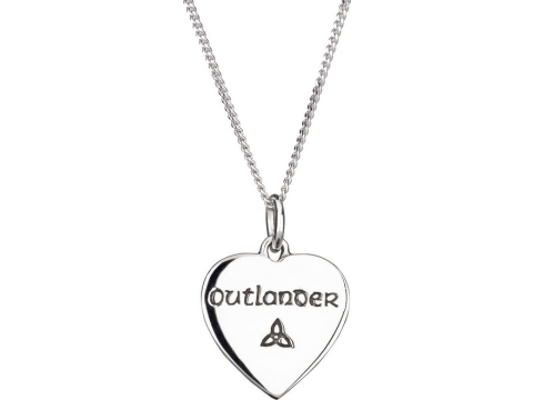 Outlander Heart Celtic Necklace crafted from 925 Sterling Silver 