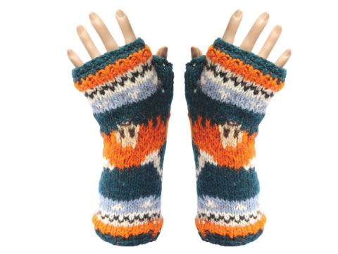 Sherpa Lined Fingerless Tube Gloves - Highland Cows