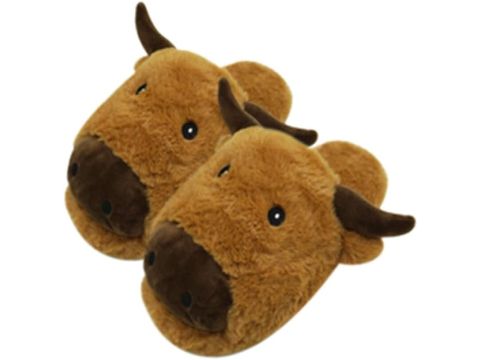 Highland Coo Slip On Slippers (Unisex One Size)