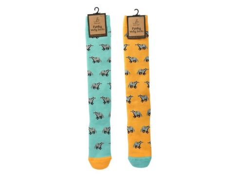 Funky Welly Socks - Bold Badger (1 SUPPLIED)