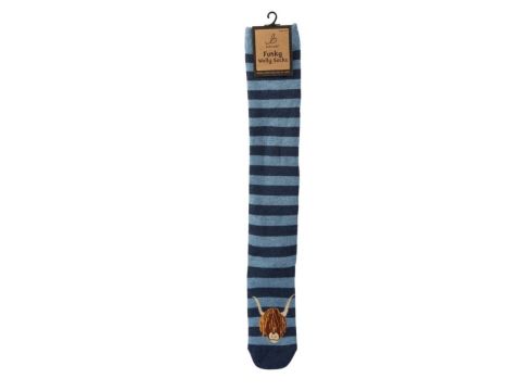 Funky Welly Socks - Highland Cow, Stripe