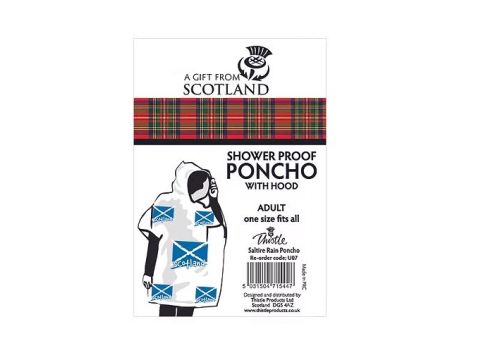 Saltire Weatherproof Poncho With Hood