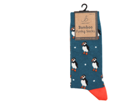 Ladies Funky Bamboo Socks - Puffy Puffin