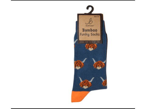 Ladies Funky Bamboo Socks - Highland Cow