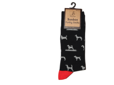 Mens Funky Bamboo Socks - Hunting Dogs