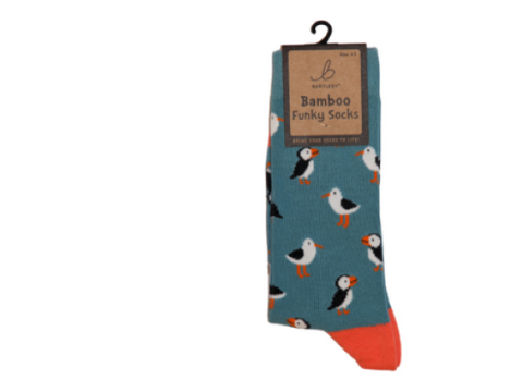 Ladies Funky Bamboo Socks - Seagull / Puffin