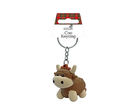 Highland Coo Cow Keyring