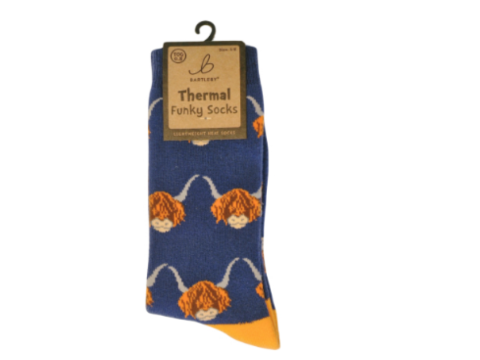 Funky Thermal Socks - Highland Cow