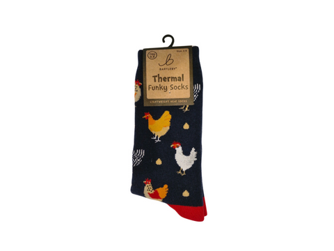 Funky Thermal Socks - Colourful Chickens