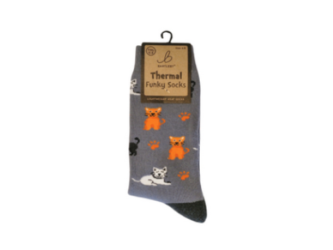 Funky Thermal Socks - Crazy Cats