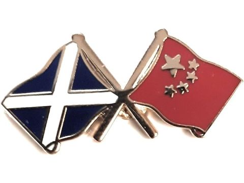 Scotland Saltire and China Friendship Pin Badge 