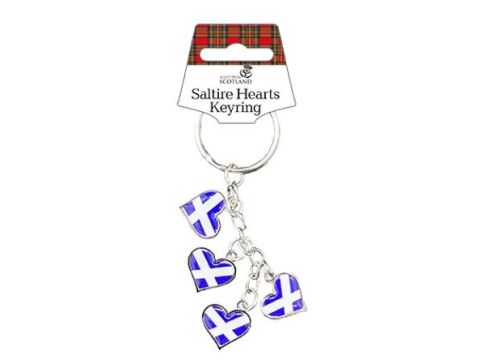 Saltire Heart Charm Keyring