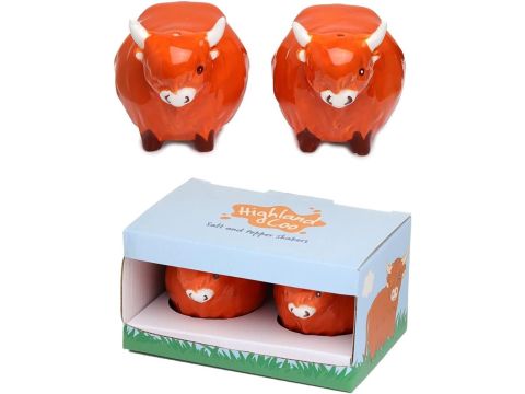 Highland Coo Ceramic Salt and Pepper Set 