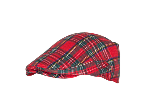  Padded Red Tartan Cap 