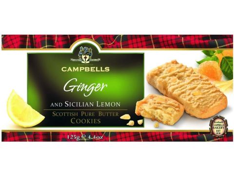 Campbells Ginger and Sicilian Lemon Pure Butter Cookies 125g