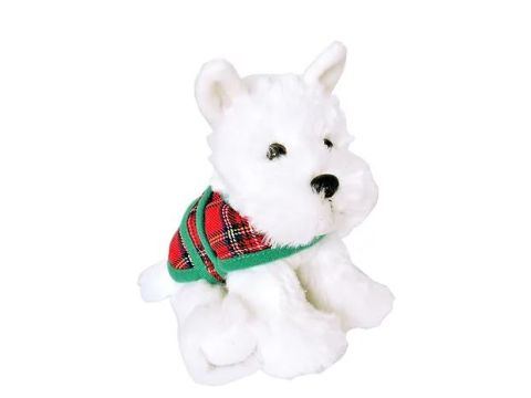 Westie with Tartan Jacket