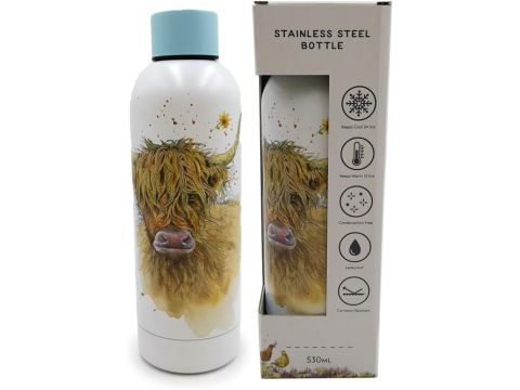  Jan Pashley Reusable Insulated Steel Water Bottle 530 ml - Highland Coo