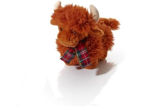 DOUGAL HIGHLAND COW TOY 23CM PLUSH FABRIC WITH TARTAN SCARF 