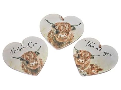 DOUGAL HIGHLAND COW HEART HANGER ***(1 SUPPLIED)***