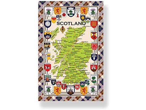 Map Of Scotland Tea Towel 