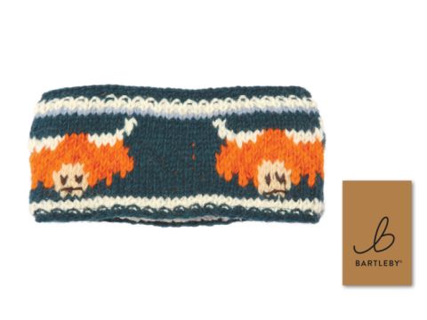 Wool Knit Head Band - Highland Cow