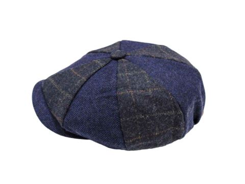 Heritage Patchwork Newsboy Cap - Navy Two Tone