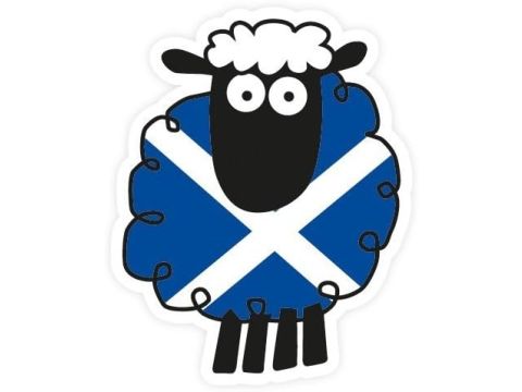 Scottish St. Andrews Saltire Flag Cartoon Sheep Car Vinyl Sticker Decal