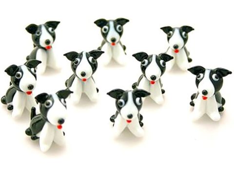 GLASS BORDER COLLIE WITH RED TONGUE (1 SUPPLIED)