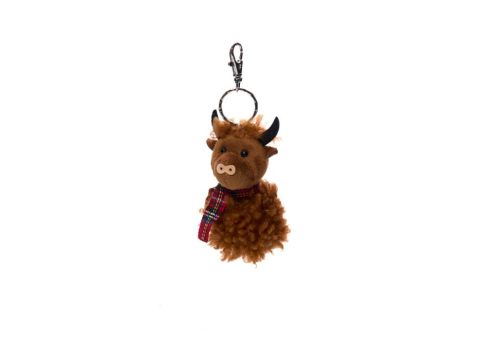 HIGHLAND COW WITH TARTAN SCARF KEYRING