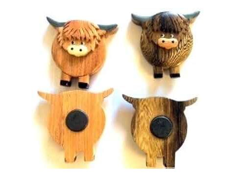 Wooden Highland Cow Magnet 1 SUPPLIED