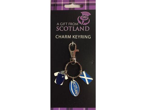 Scotland Saltire & Saltire Charm Keyring