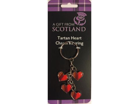 Tartan Heart Charm Keyring