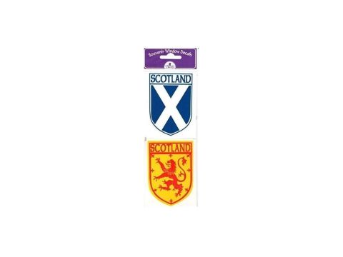 Scottish Car Sticker Twin Pack Saltire and Lion Rampant interior